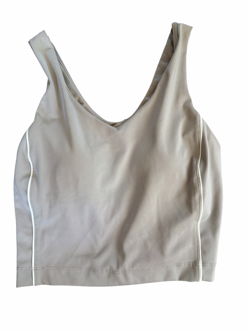 Avia V-Neck Sports Crop Bra - Beige Y2K Athletic Wear Small